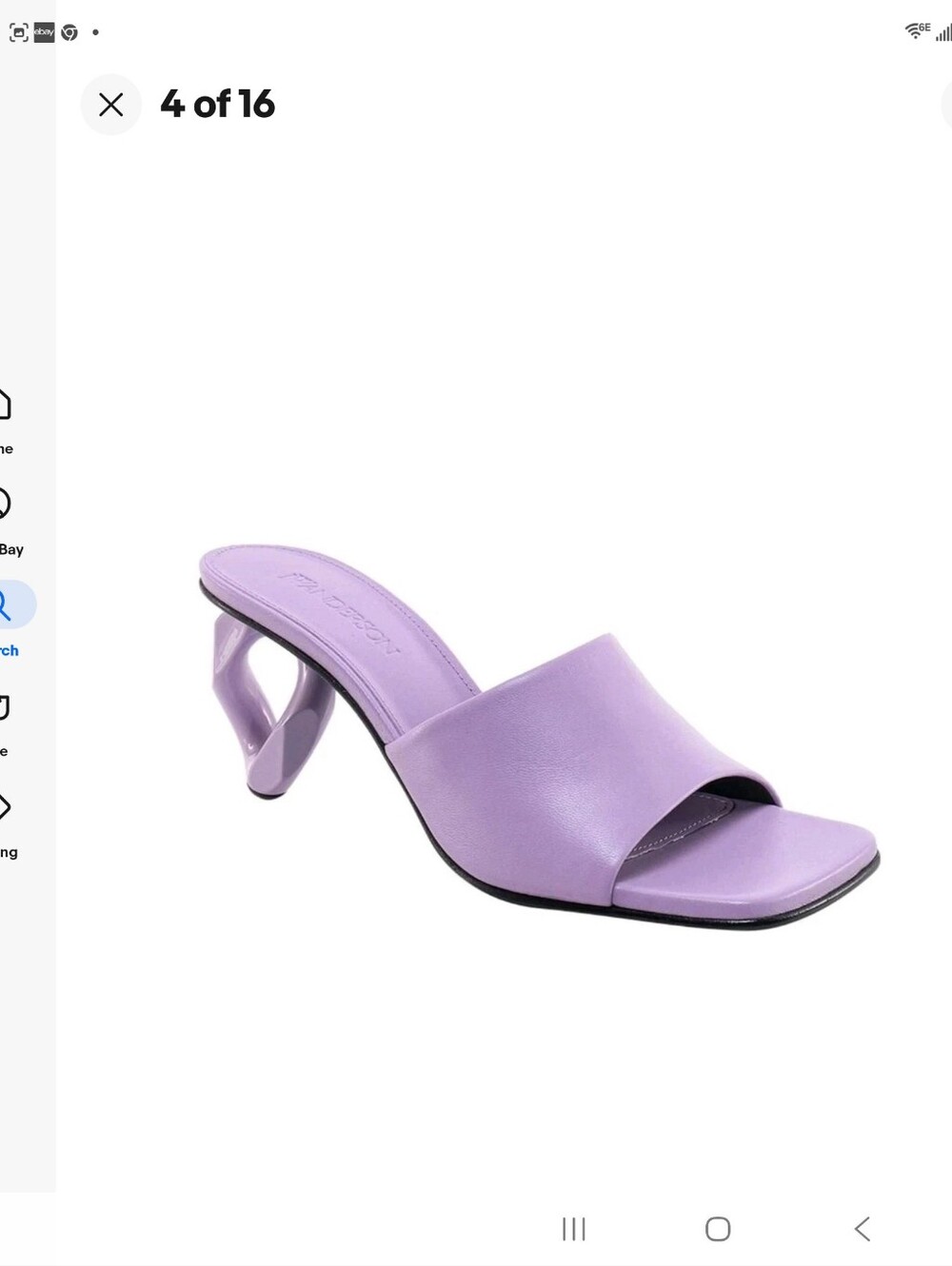 JW ANDERSON Chain-link heel leather sandals Lilac Size 37 NWB